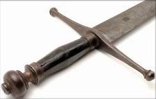 Knight Medieval Battle Broad Sword “Johanes Woundes King  Head”  with Maker Mark