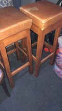 Traditional Pub Bar Stools Rare Vintage X2 Pair Man Cave