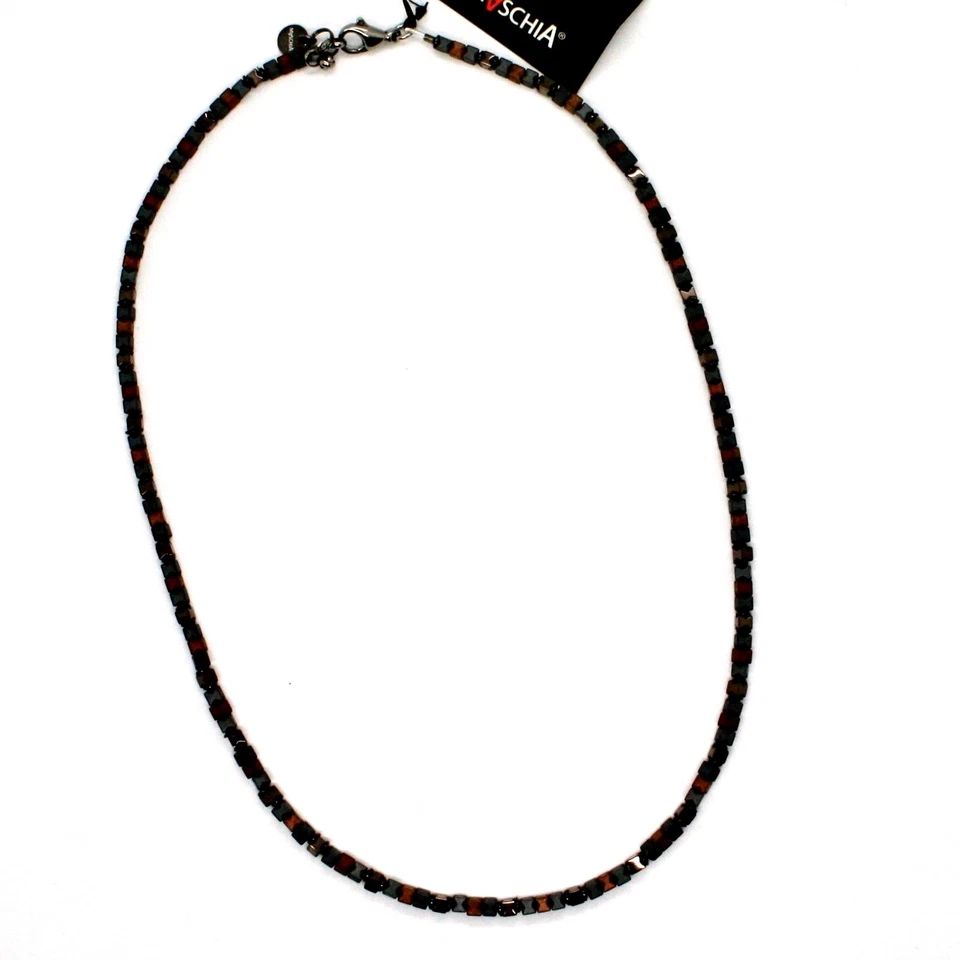 COLLANA IN ARGENTO 925 BRUNITO CON EMATITE SATINATA MADE IN ITALY BY MASCHIA - Immagine 3 di 4
