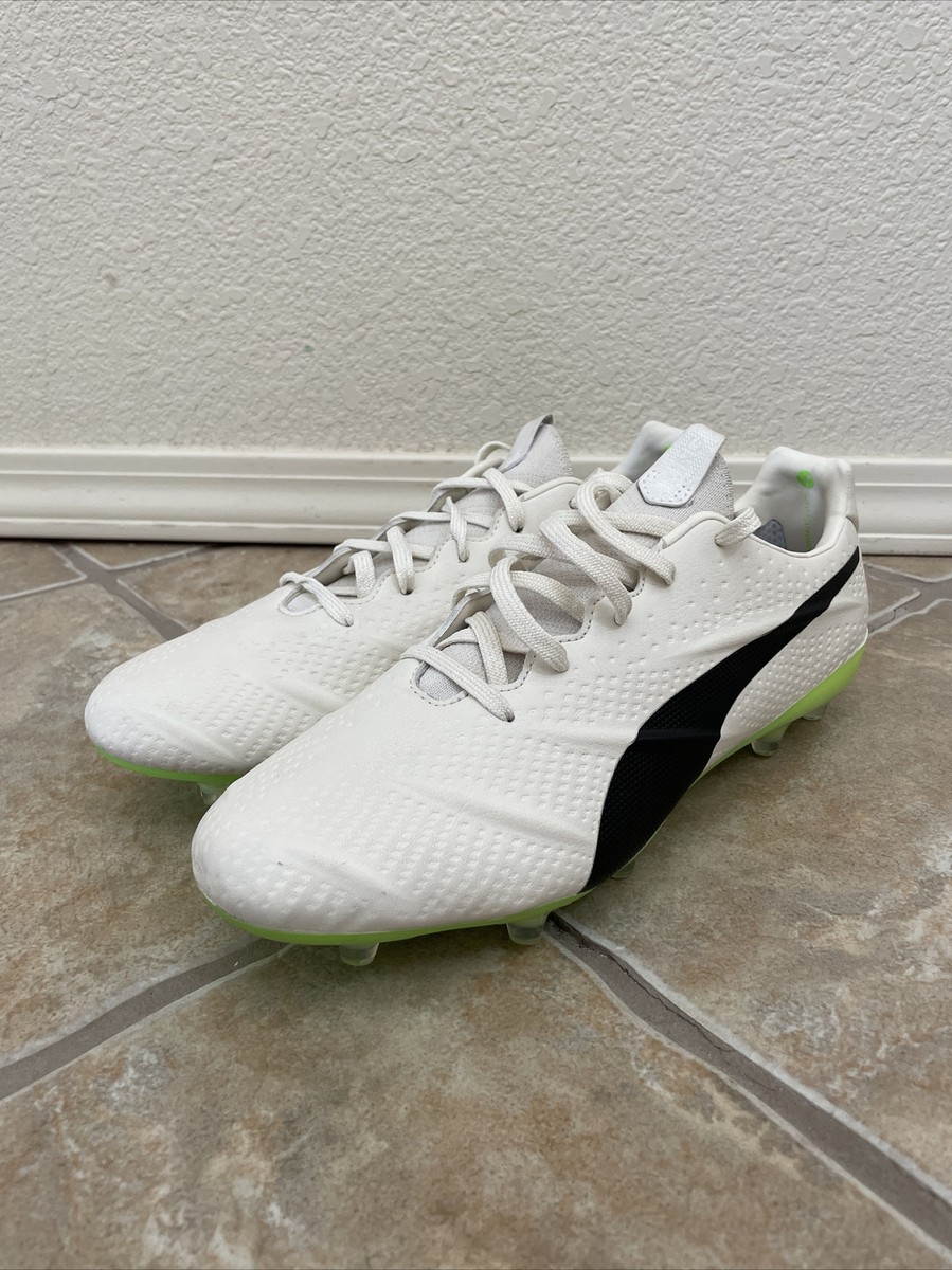 Puma King FG Nanogrip Tech Men's Ivory Vegan Soccer Cleats Sz US