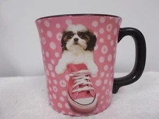 The Encore Group Keith Kimberlin Peekapoo Dog Pink Shoe Coffee Tea Cup Mug