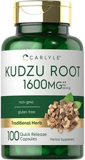 Kudzu Root  1600mg | 100 Extract Capsules | Non-GMO and Gluten Free | by Carlyle
