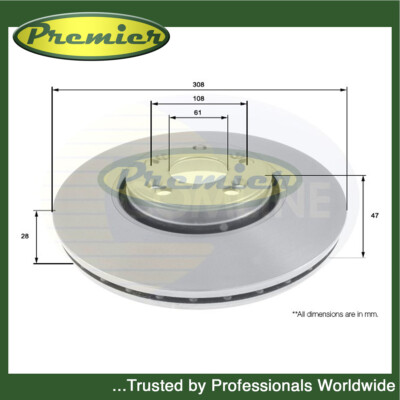 Premier Front Brake Disc Fits Renault Espace Laguna 2.0 dCi 2.2 2.9 3.0 #1