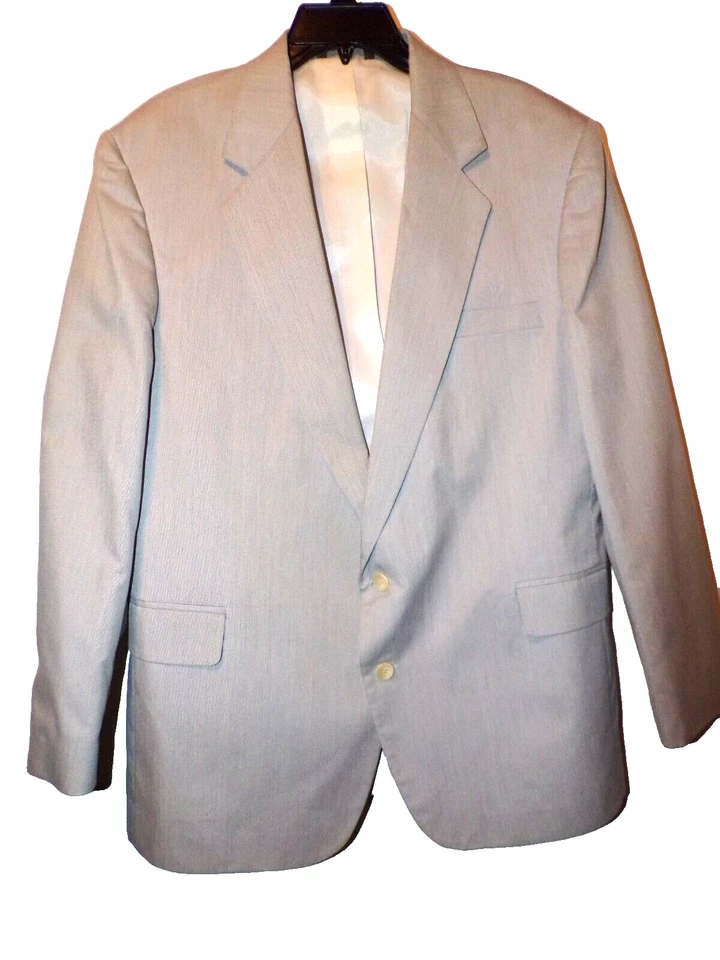 Haggar Men's lined blazer Suit Coat white silver pinstripe s46 Br - Image 3 of 4