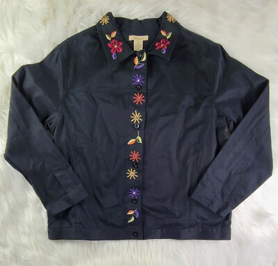 Bechamel Women's SZ(L) Embroidered Long Sleeve Button UP SHIPPED PROMPTLY  