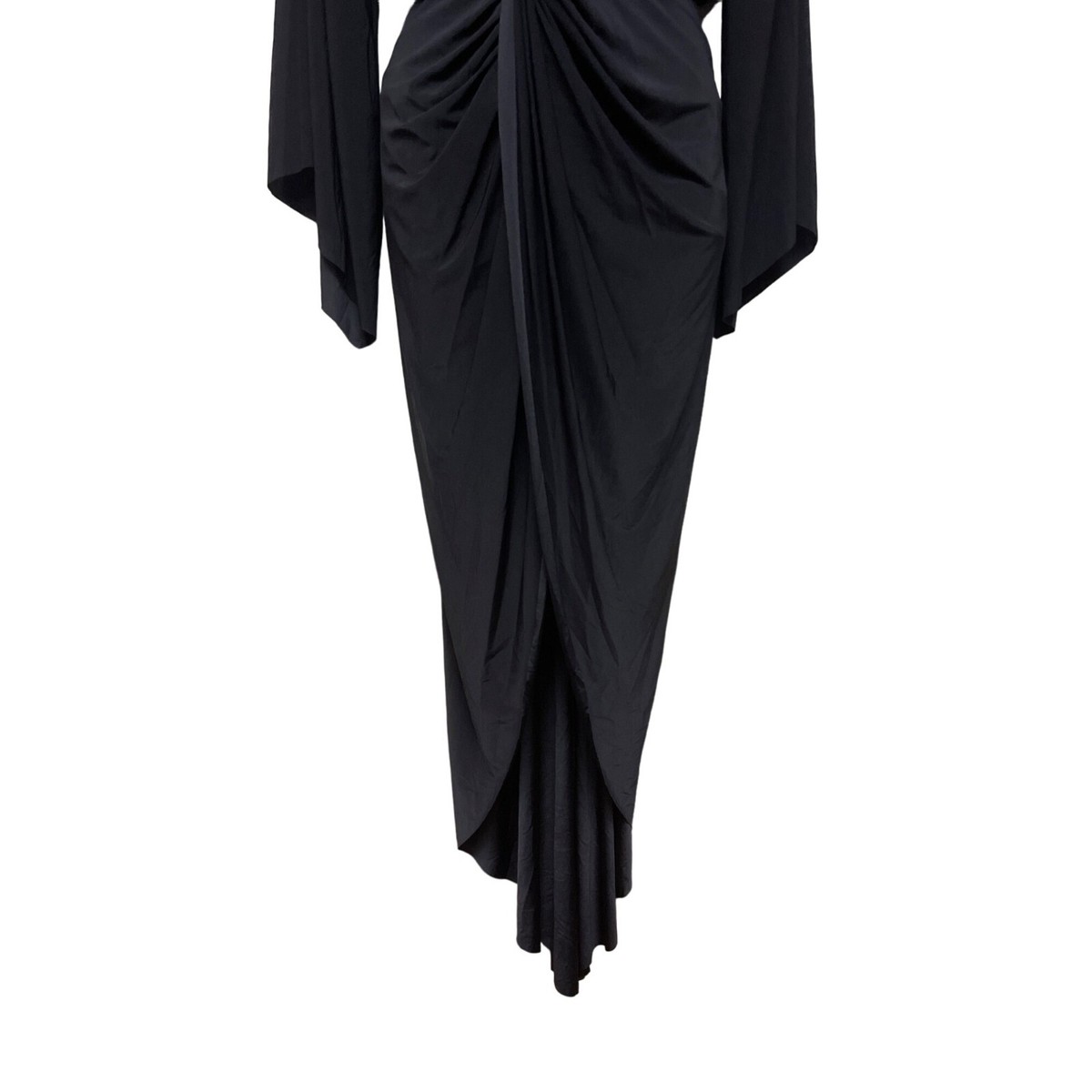 NEW! MiSA Los Angeles Black Tega Long Sleeve Maxi High Low Dress