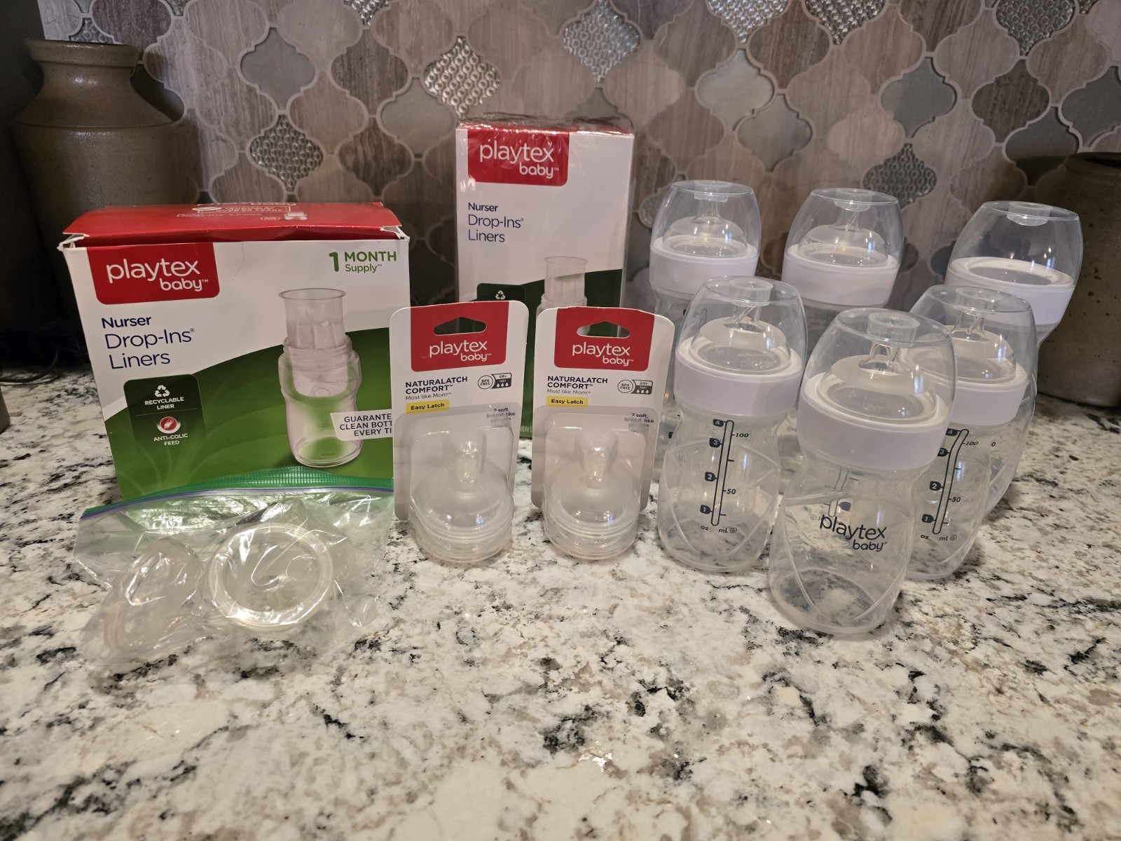 & Nipples Lot +drop-ins Liners 3- 4 Oz, 3- 8 Oz More