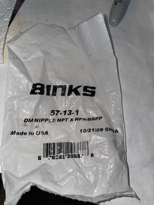 #ad BINKS 57 13 DOUBLE MALE NIPPLE 1 4#x27;#x27; M NPT X 1 4#x27;#x27; M NPS NEW OEM PACKAGING $11.99