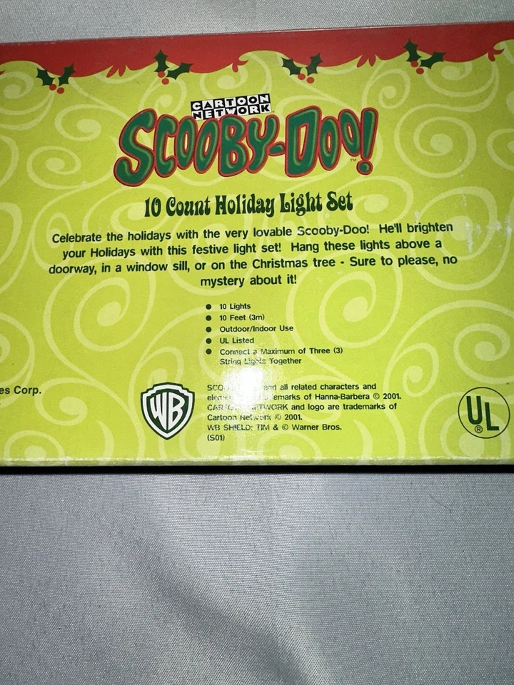 Scooby Doo Light Set 10 Gemmy 2001 Cartoon Network Holiday String Light VTG Nib - Image 4 of 4