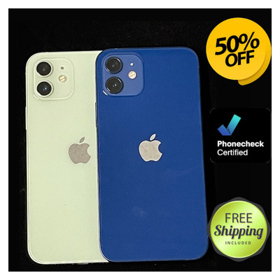 Apple iPhone 12 128GB 64GB Unlocked Verizon Sprint - Blue Green Black - GOOD