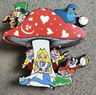 PIN ALICE IN WONDERLAND MAD HATTER CHESHIRE TWEEDLE MUSHROOM 3 JUMBO FANTASY NEW