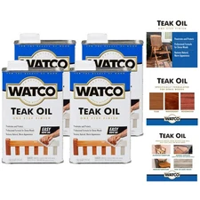 Teak Oil Wood Finish, Clear, Quart (Pack of 4) -  Protection for Wood