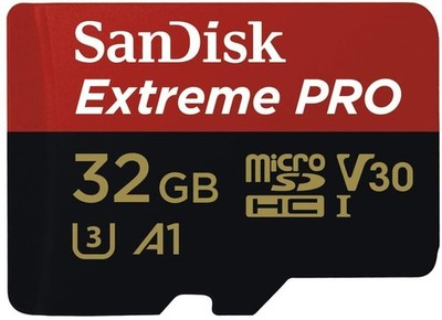 SanDisk Extreme Pro 32GB microSD SDHC SQXCG 100MB/s 90MB/s V30 U3 C10 UHS-1 4K