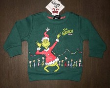 NEW UNISEX INFANT TODDLER GRINCH DOUBLE SIDED SWEATSHIRT SIZE 18 MONTHS