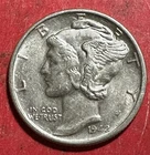 1942 US Mercury SILVER Dime "Philadelphia" Mint! AU! SHARP! Old US Coin!