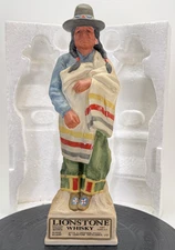 PROUD INDIAN - Lionstone Whiskey Decanter w/ Styrofoam Packing EMPTY