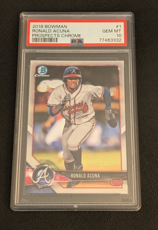 Ronald Acuna Jr 2018 Bowman Chrome Prospects RC PSA 10 #1