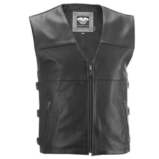 Highway 21 12 Gauge Mens Leather Vest Black