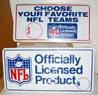 NFL  VINTAGE FOOTBALL TIN ADVERTISING SIGNS - LOT OF 2 - NEW OLD STOCK -SEALED