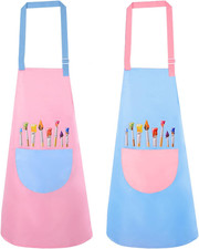 2 Pack Kids Painting Apron Waterproof Children'S Aprons Adjustable Girls Boys