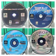 Lot Of 4 Sony Playstation (PS 1) Games- Oddworld, Mega Man 8, Iron Man X-O, Spec