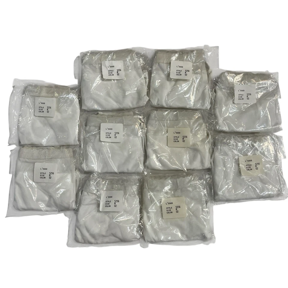 Lote De 10 Leggings Bragas De Colección M Blanco Mezcla Algodón Bikini Pierna Recorte Hechas en EE. UU. Foto 3 de 4