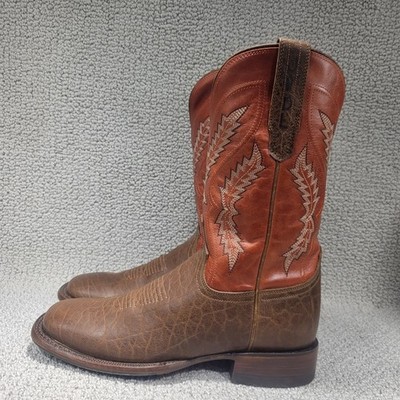Tecovas The Doc Frontier Men's Size 9.5D Dark Chestnut & Rust Orange Cowboy Boot