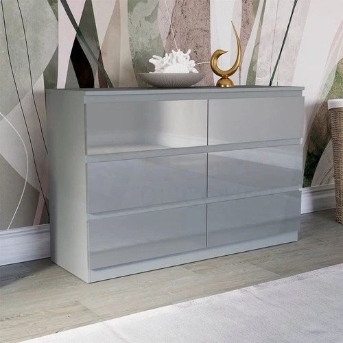 SALE 6 Drawer Chest Bedroom Storage Grey (FSC 100%) deal from eBay