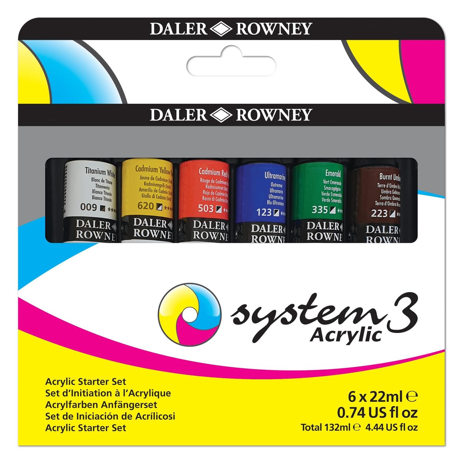 Peinture acrylique System3 Daler Rowney pour réussir vos premiers tableaux sur toile