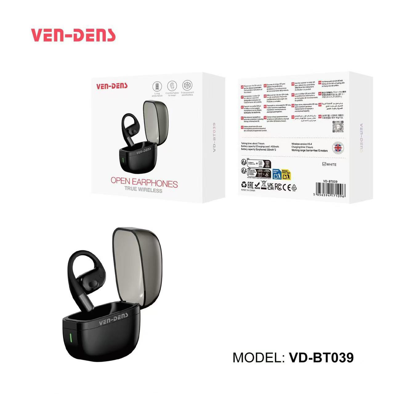 Ven-Dens True Wireless Open Stereo Earphones Bluetooth 5.4 Earbuds (BT039)