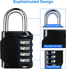 Lucchetto A Combinazione Per Valigie - In Lega Di Zinco, 3 Cifre, Nero, Per Viaggi E Armadietti - Foto 11