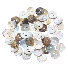 50 Pcs Natural Shell Button, 2 Hole 11.5mm Mother of Pearl Button, Multicolored