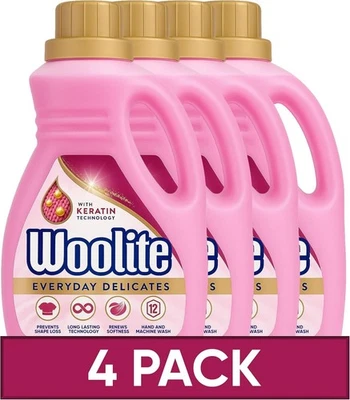 Woolite Laundry Detergent Liquid, 750ml, Pack of 4, 48 washes