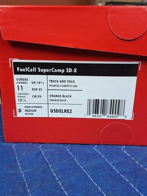 New Balance FuelCell SuperComp SD-X Sprint Spikes Men s Size 11 Women size 12.5