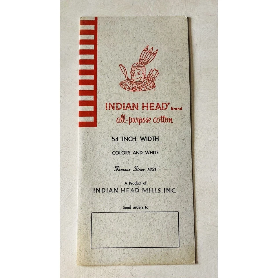 Folleto de muestra de color Indian Head Mills 1956 vintage algodón multiusos Foto 2 de 4