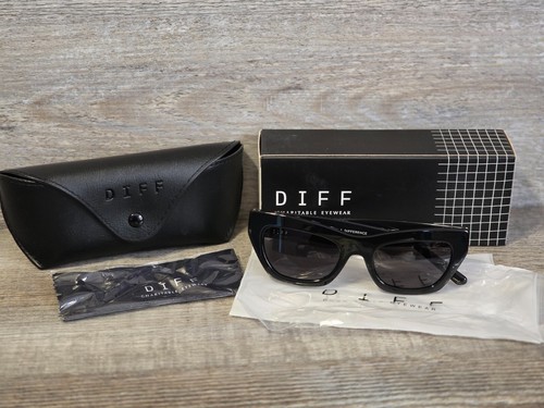 Diff Eyewear KATARINA Black Grey Polarized Sunglasses - NIB - RV $124 - Picture 3 of 15