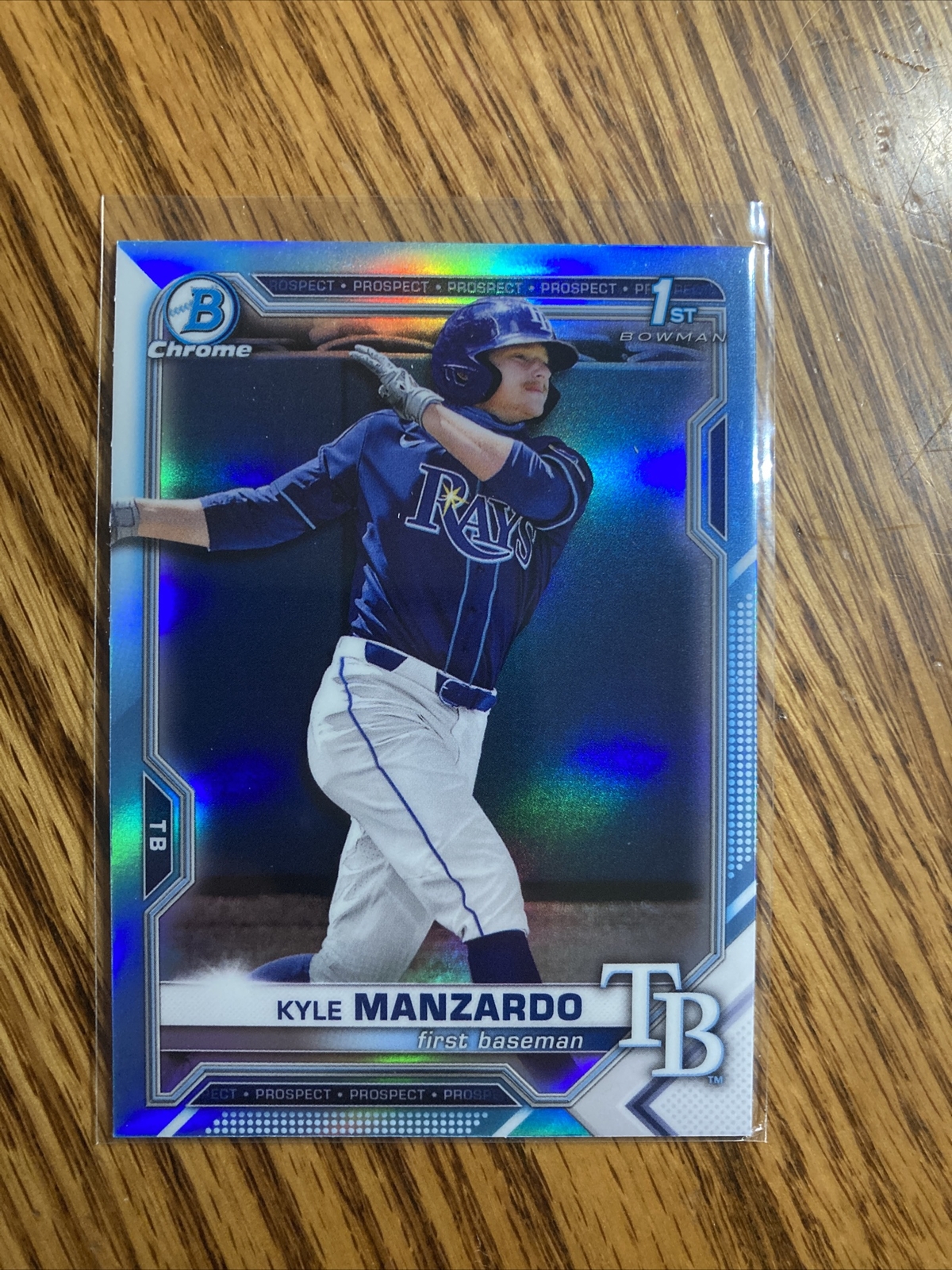 KYLE MANZARDO 2021 BOWMAN CHROME DRAFT 1ST SKY BLUE REFRACTOR SP GUARDIANS