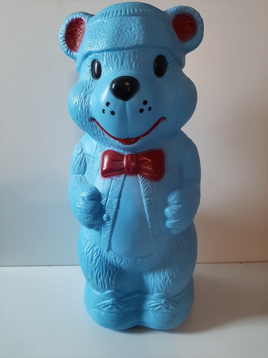 Vintage 1960's A.J. Renzi Corp Blue Bear Plastic Blow Mold Bank | eBay