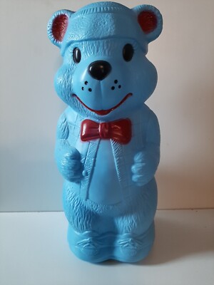 Vintage 1960's A.J. Renzi Corp Blue Bear Plastic Blow Mold Bank | eBay