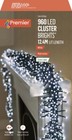 Premier 960 LED Cluster Indoor Outdoor Multi-Action Christmas Tree Lights WHITE