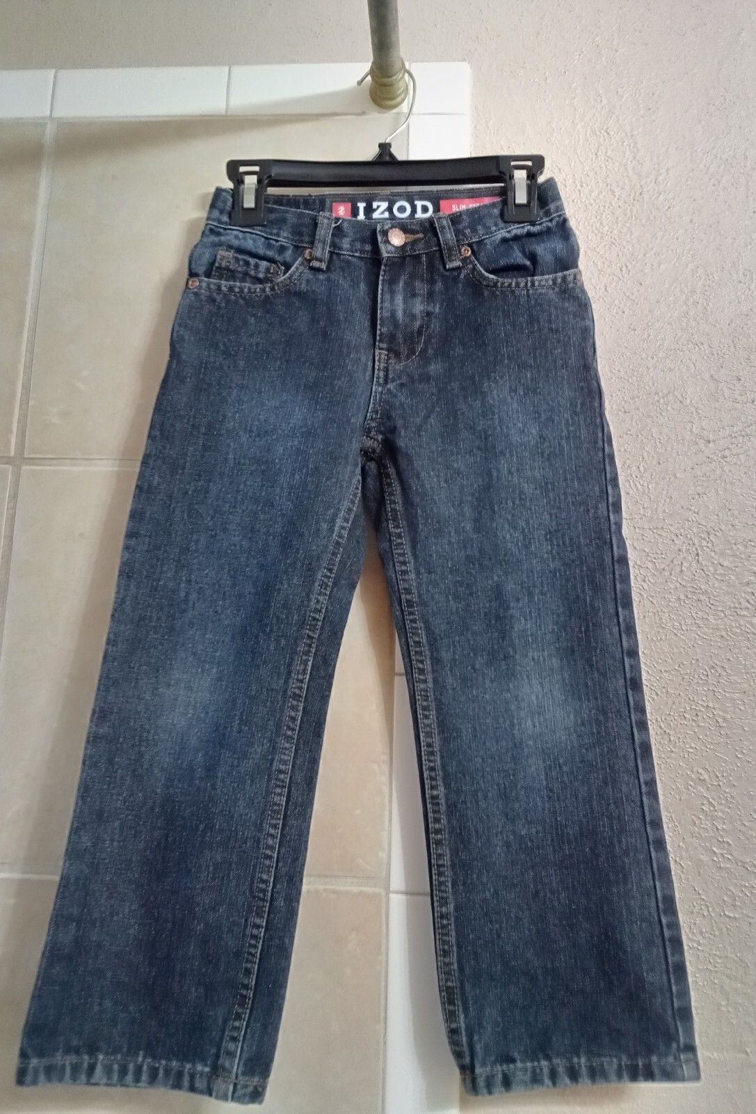 Boys IZOD Denim Jeans Size 5 Regular Slim Straight -Adjustab