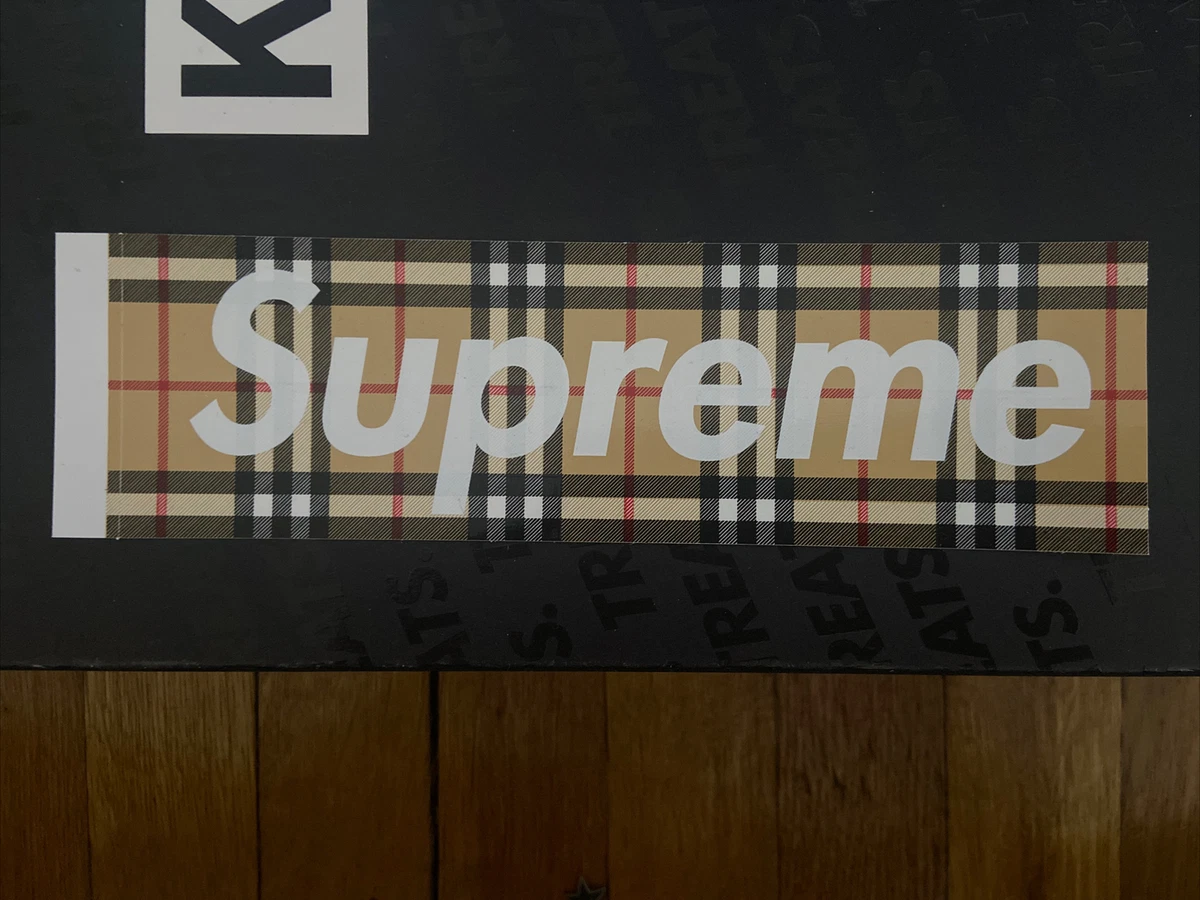 Supreme X Burberry Box Logo Sticker Mint Condition