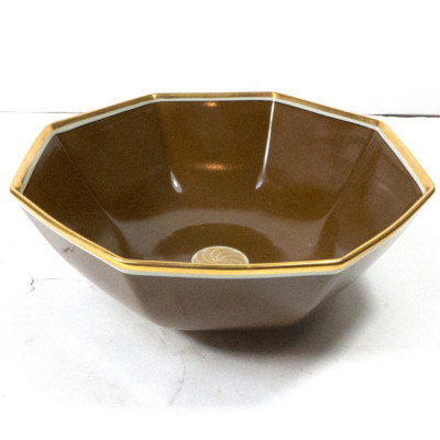 Klassisch FITZ & FLOYD Medaillon D Or Brown & Gold Große Servierschale 23.5cm
