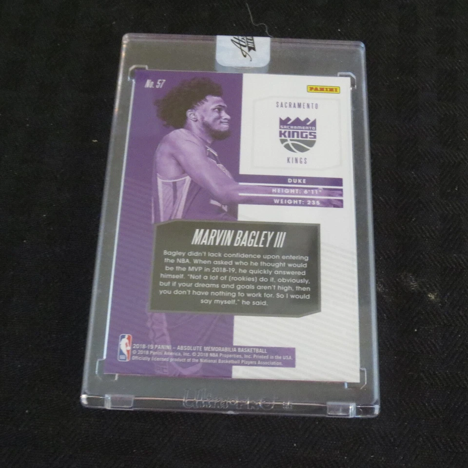 2018-19 Absolute Memorabilia Uncirculated #57 Marvin Bagley III Rookie - Image 2 of 2