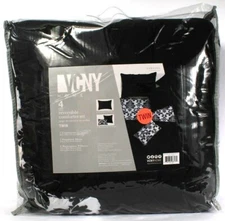 1 VCNY HOME Chelsea 4 PC Twin Black 1Comforter 1 Standard Sham 2 Deco Pillows