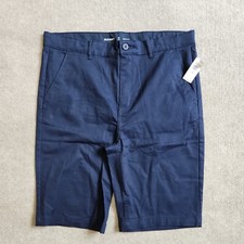 Old Navy Built in Flex Twill Uniform Straight Shorts Boys Size 18 Plus Blue NEW