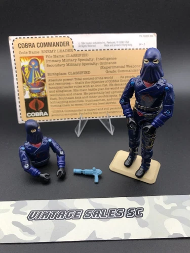1982/83 GI Joe-HOODED COBRA COMMANDERS🔥Mail-Away‼️Weapon + Red Back Filecard🔥