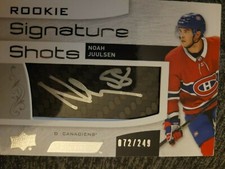 2018 Upper Deck Engrained Signature Shots /249 Noah Juulsen #RSS-NJ Rookie Auto