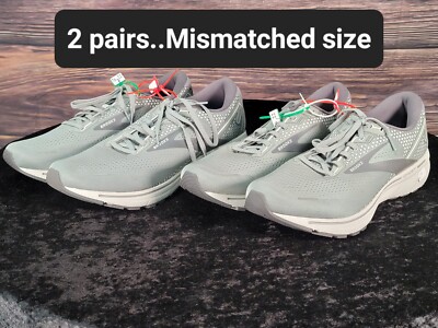  NEW! 2 pairs Brooks Ghost 14 Men's MISMATCHED 14 & 15 Running Shoes Gray $140