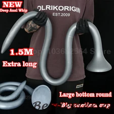 1.5M Extra Long Anal Whip Deep Stimulator Silicone Ass Anal Plug Large Buttplug